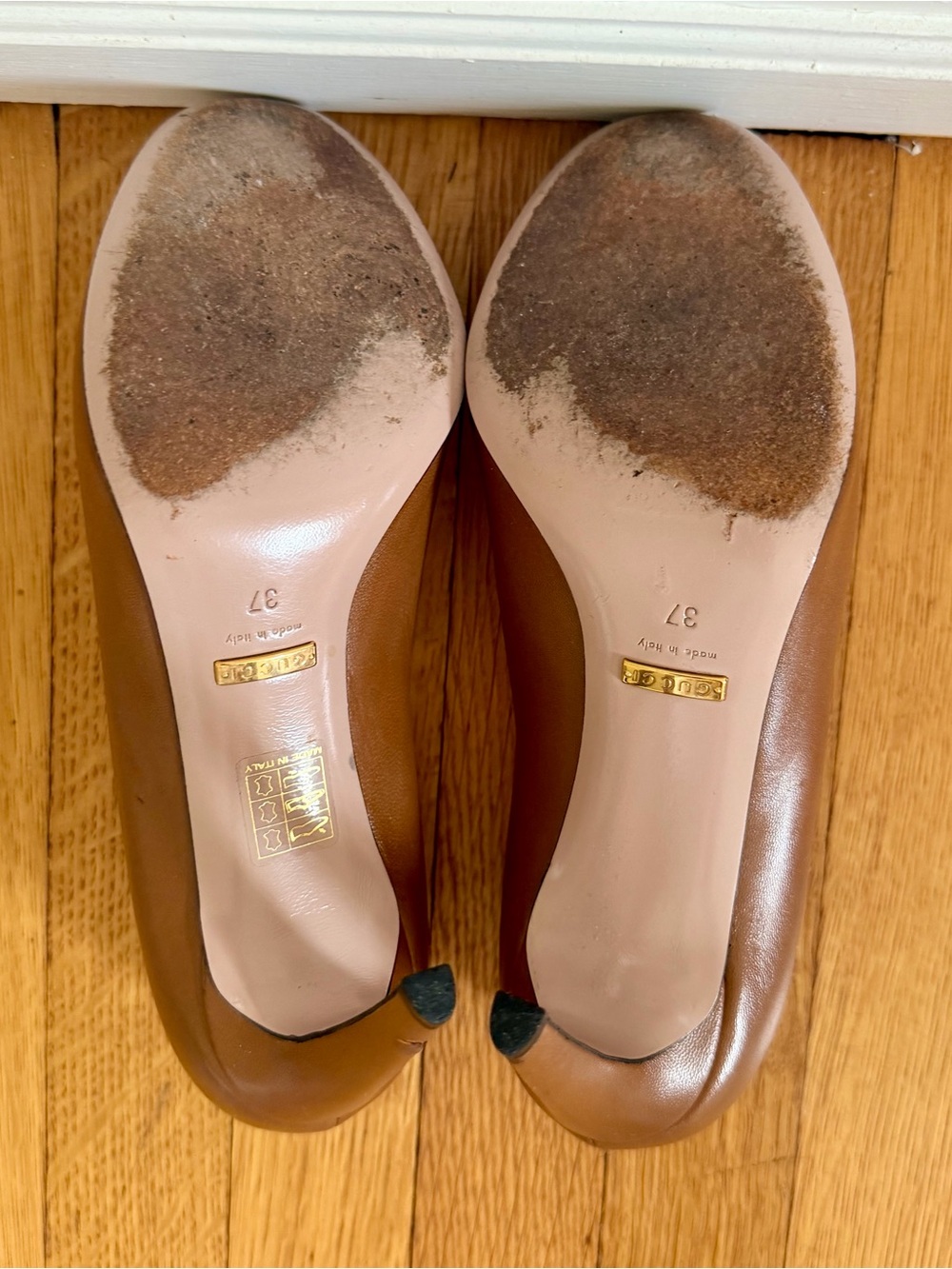 Gucci Classic Brown Leather Round Toe High Heel Pumps 37 7 - Picture 5 of 7